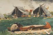 Winslow Homer Montagnais Indians (Making Canoes) (mk44) china oil painting reproduction